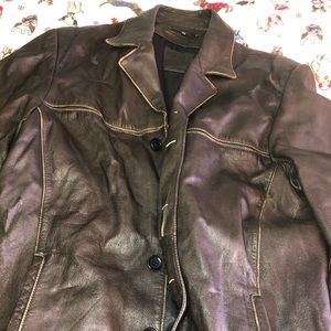 HUB polyester/ leather jacket